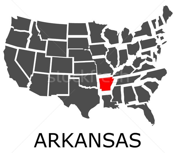 State of Arkansas on map of USA Stock photo © hamik
