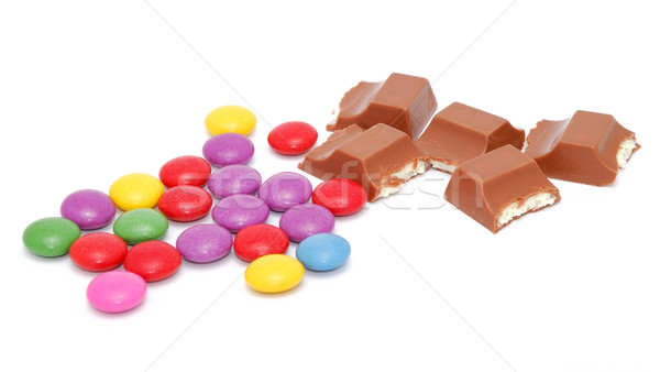 Stock photo: Milk chocolate and cookies