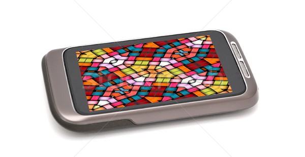 Smartphone with colorful screen wallpaper Stock photo © hamik