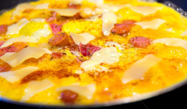 Jamón huevos queso salchichas pimienta pan Foto stock © hamik