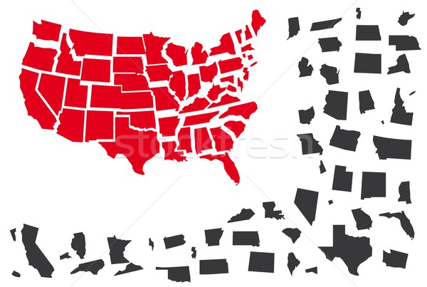 USA map puzzle Stock photo © hamik