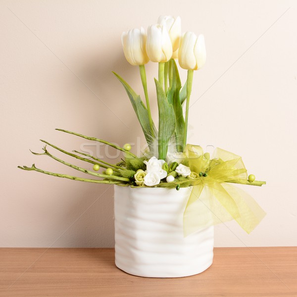 Maison décoration décoratif blanche tulipes [[stock_photo]] © hamik