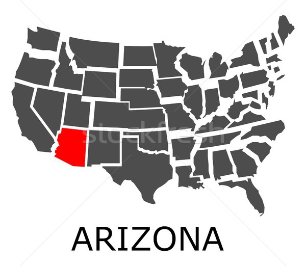 Arizona USA mappa rosso colore viaggio Foto d'archivio © hamik