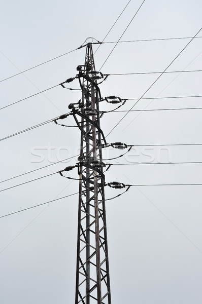 高電圧 ポール 線 金属 鋼 電気 ストックフォト © hamik