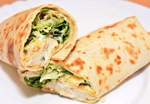 Stock photo: Chicken tortilla wraps