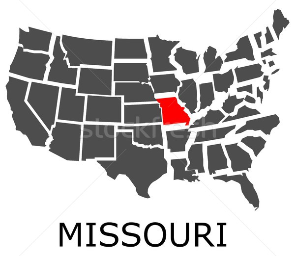 Missouri kaart USA Rood kleur reizen Stockfoto © hamik