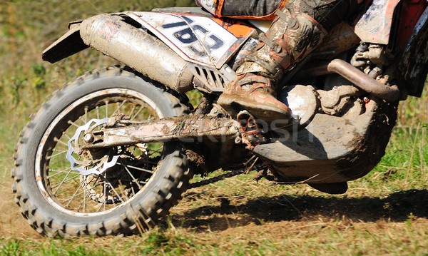 Motorcross fiets detail wiel kruis Stockfoto © hamik