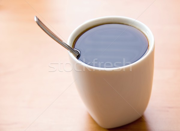 Caldo caffè bianco Cup caffè nero cucchiaio Foto d'archivio © hamik