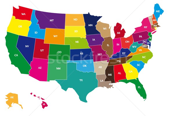 Color map of USA Stock photo © hamik