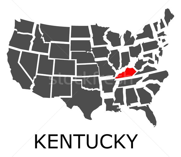 State of Kentucky on map of USA Stock photo © hamik