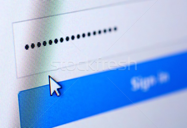 Inloggen pagina wachtwoord verborgen scherm Stockfoto © hamik