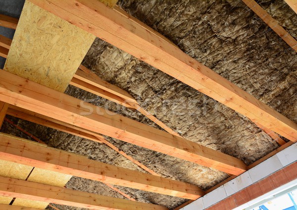 Dach Isolierung Dachgeschoss Holz Haus Stock foto © hamik