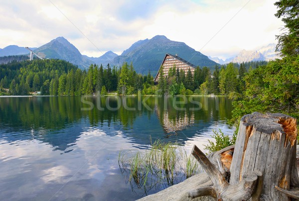 Lac grand angle paysage coup élevé eau Photo stock © hamik