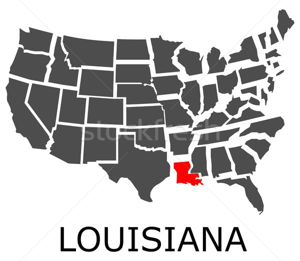 State of Louisiana on map of USA Stock photo © hamik