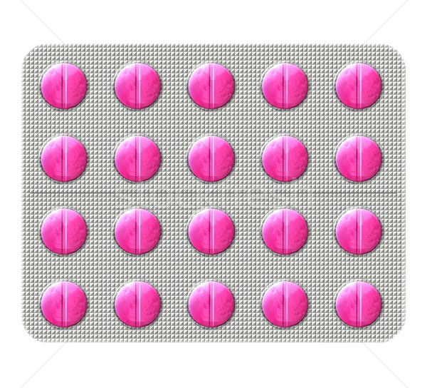 Pillen Blister Packung Illustration rosa Antibiotikum Stock foto © hamik
