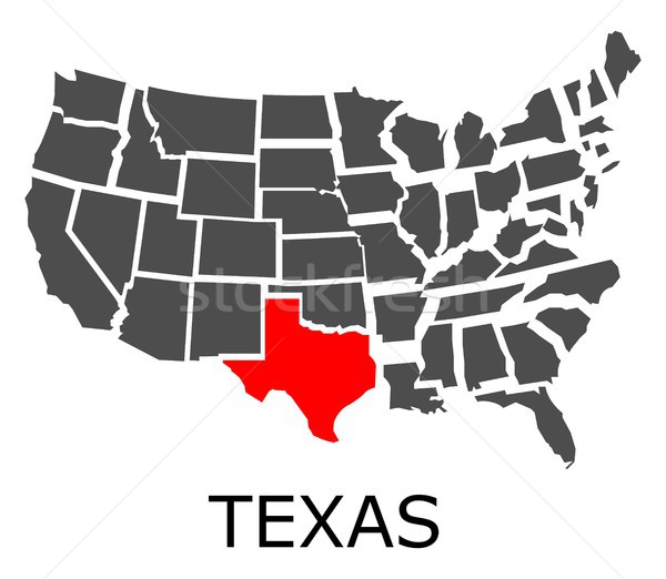 State of Texas on map of USA Stock photo © hamik