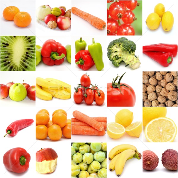 Frutta vegetali collage piazza bianco arancione Foto d'archivio © hamik