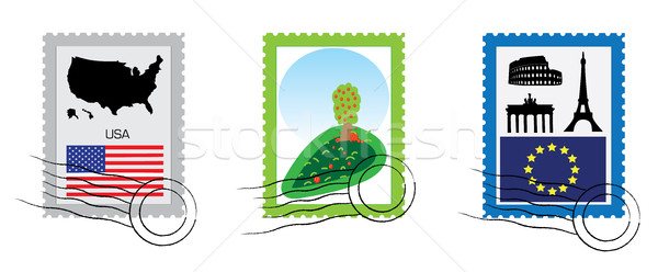 Set of stamps Stock photo © hamik