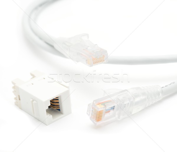 [[stock_photo]]: Ethernet · câble · gris · ordinateur · numérique · Homme