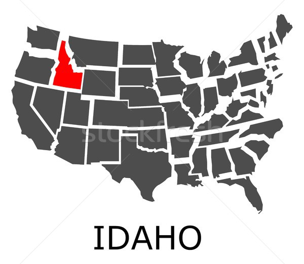 State of Idaho on map of USA Stock photo © hamik