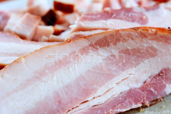 Speck Scheiben Schneidebrett Hintergrund Fleisch Stock foto © hamik