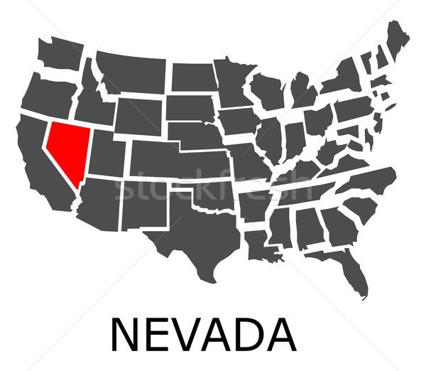 Nevada USA mappa rosso colore viaggio Foto d'archivio © hamik