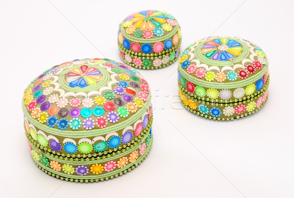 Mücevher kutuları detay görüntü dekorasyon sevmek Stok fotoğraf © hamik
