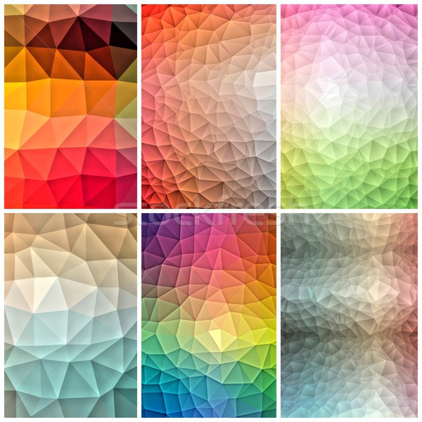 Color polygonal background set Stock photo © hamik