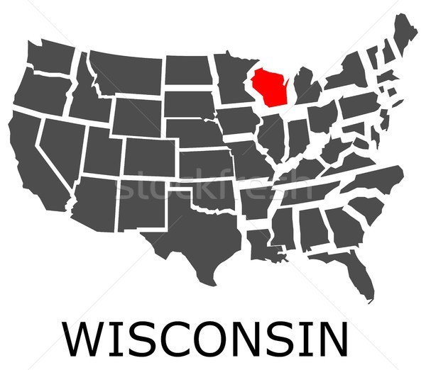 State of Wisconsin on map of USA Stock photo © hamik