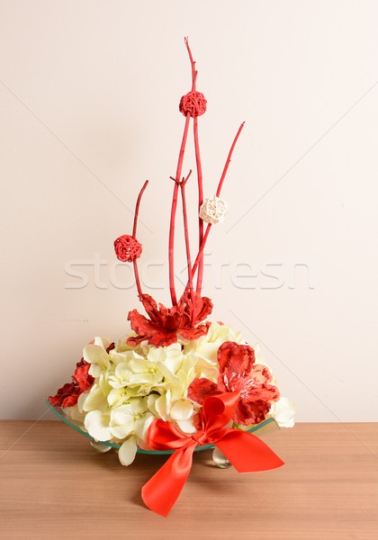 домой украшение декоративный красный цветок Сток-фото © hamik