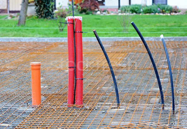 Conduits in House Foundations Stock photo © hamik