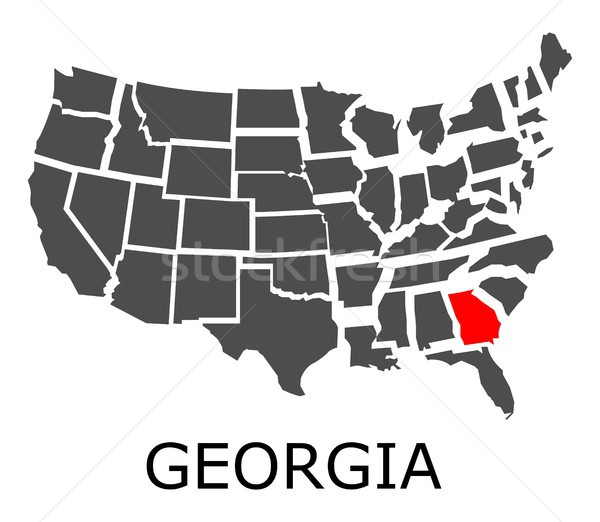 State of Georgia on map of USA Stock photo © hamik