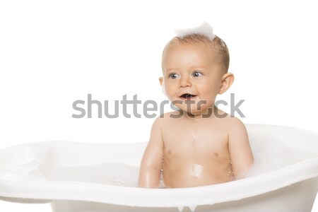 可愛 嬰兒 浴 可愛的 男孩 商業照片 © handmademedia