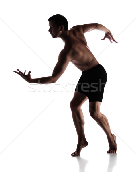 Adulte Homme danseur silhouette musculaire modernes [[stock_photo]] © handmademedia