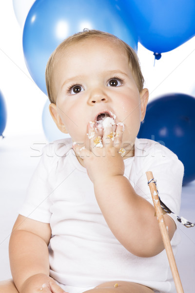 Bebé torta nino azul Foto stock © handmademedia