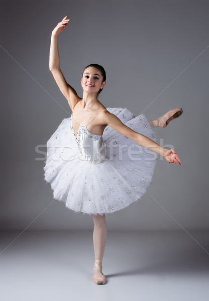 Weiblichen Ballett-Tänzerin schönen grau Ballerina tragen Stock foto © handmademedia