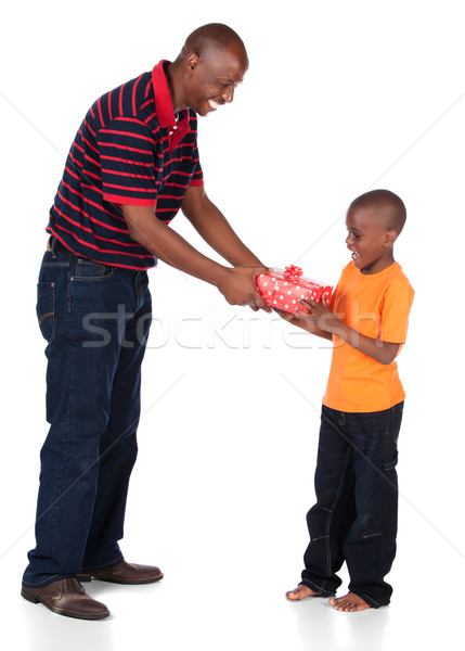 Foto stock: Hijo · de · padre · cute · África · nino · brillante