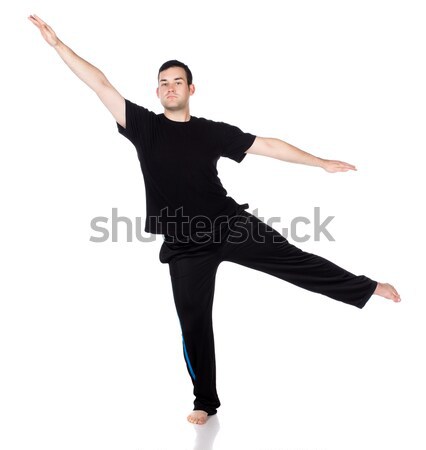 Stockfoto: Volwassen · mannelijke · danser · zwarte · shirt