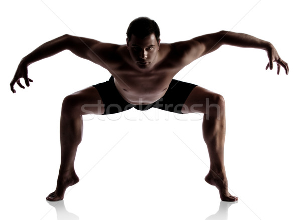 Adult masculin dansator siluetă muscular modern Imagine de stoc © handmademedia