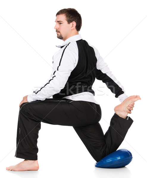 Dorosły mężczyzna sportowiec czarno białe dres Zdjęcia stock © handmademedia