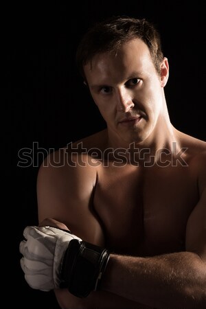 Caucazian masculin luptator portret frumos mixt Imagine de stoc © handmademedia