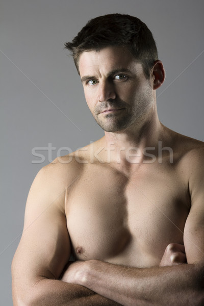 Foto stock: Muscular · caucásico · hombre · retrato · atractivo · jóvenes