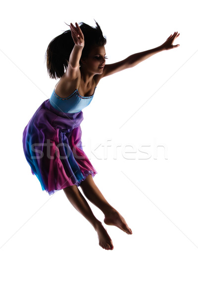 Vrouwelijke moderne danser silhouet mooie jazz Stockfoto © handmademedia