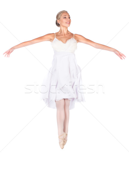 Stok fotoğraf: Kadın · balerin · güzel · yalıtılmış · beyaz · balerin