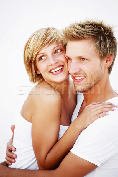 Foto stock: Amor · pie · blanco · cara · mujeres