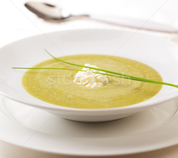 Minestra di fagioli piatto fagioli verdi zuppa crema alimentare Foto d'archivio © hansgeel