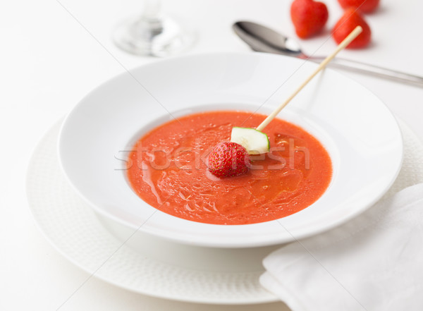 [[stock_photo]]: Fraise · typique · froid · soupe · Espagne · cas