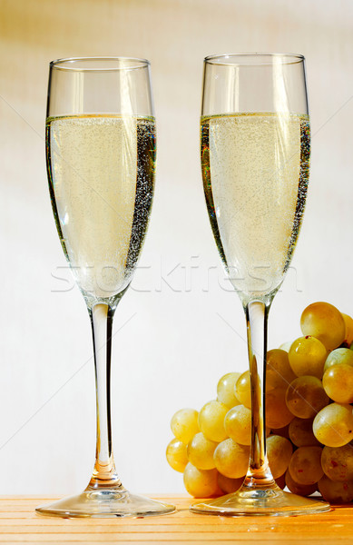 [[stock_photo]]: Champagne · deux · verres · vin · alimentaire