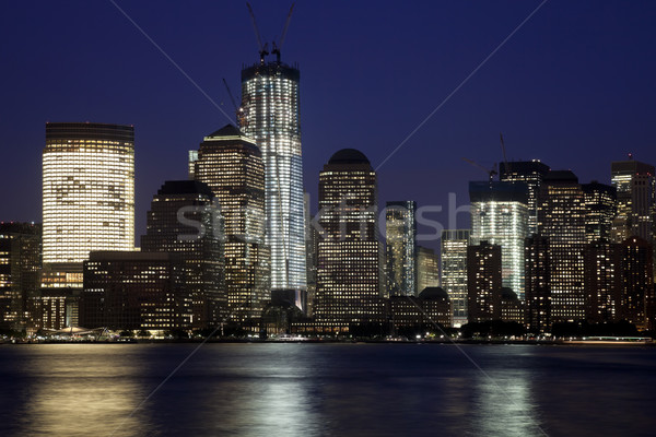 Stock fotó: New · York · belváros · Freedom · Tower · sziluett · szürkület · üzlet