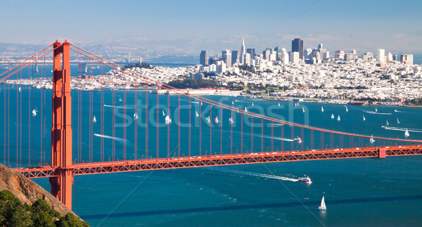 Stock fotó: San · Francisco · panoráma · Golden · Gate · híd · üzlet · víz · város